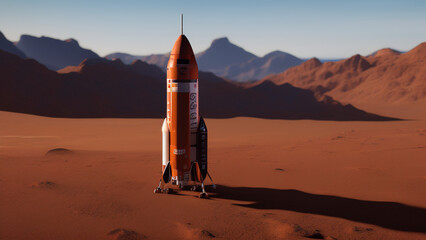 rocket on mars, Generative AI