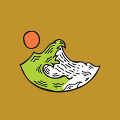 Vector illustration surfing theme badge design. For t-shirt prints, posters, stickers and other uses.
