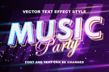 music party festival typography lettering 3d editable text effect font style template design for banner poster flyer wallpaper background