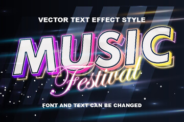 music festival typography lettering 3d editable text effect font style template design for banner poster flyer wallpaper background