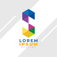 Multi-colored Letter S Logo, Rainbow-colored LETTER S Trans Style, Monogram Logo Style. Prism Logo