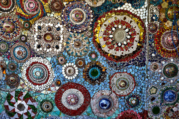 Tile wall of variation colors of artifact