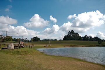clouds over the lake