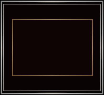 black photo frame with gold  edge