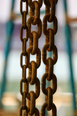 Steel chains that are rusty