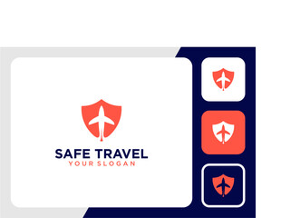 safe logo design with travel and shield