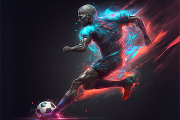 The Beautiful Game: An Illustrative Tribute to Soccer (AI Generated) - obrazy, fototapety, plakaty
