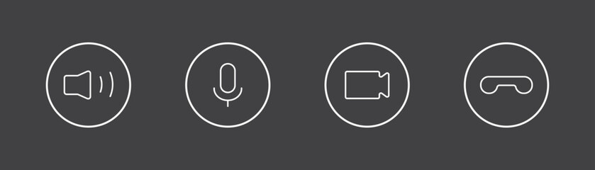 Video call icon set, vector illustration.