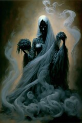 Obraz premium ghostly apparition wizard Generative AI