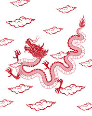 Traditional red Chinese Dragon
