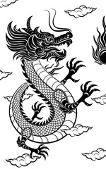 Traditional red Chinese Dragon