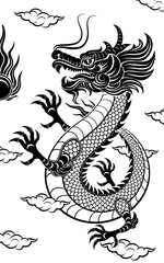 Traditional red Chinese Dragon