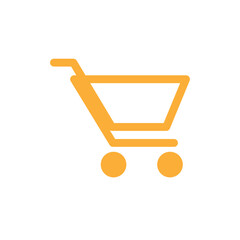 Shopping cart line icon design template isolated