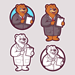 Bear Cartoon Illustration Mascot design