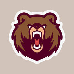 Bear Head Mascot Logo Design