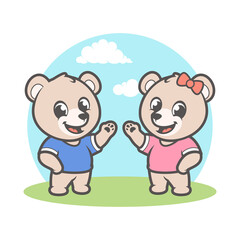 Obraz na płótnie Canvas Cute bear Cartoon Vector Illustration