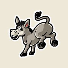 Donkey cartoon character mascot design