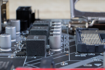 Fototapeta na wymiar Electronic circuit board with computer processor