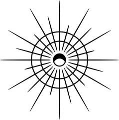 Obraz premium Vintage Boho Sunburst Vector