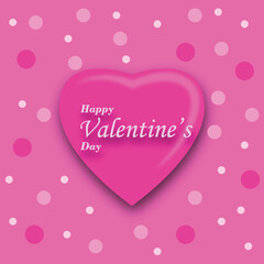 vector valentines day celebration with pink heart