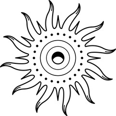 Vintage Boho Sunburst Vector