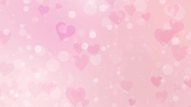 A video with a heart floating on a sparkling pink background[Looped]