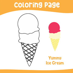Coloring worksheet. Educational activity for children. Kids educational game. Vector file.