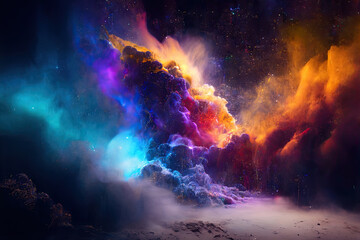 Obraz na płótnie Canvas Colorful Mettalic Dust on an Alien World