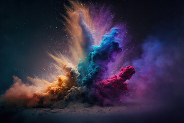 Fototapeta na wymiar Colorful Mettalic Dust on an Alien World