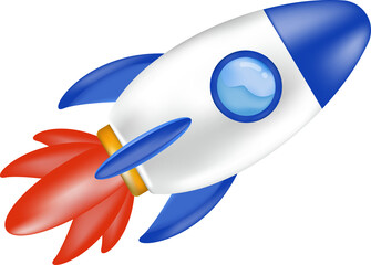 Fototapeta na wymiar illustration cartoon rocket. cute rocket cartoon vector. start up