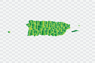 Puerto Rico Map yellowish green Color Background quality files png