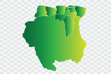 Suriname Map yellowish green Color Background quality files png