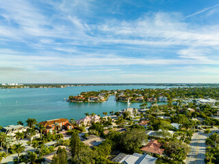 Fototapeta na wymiar Aerial photo luxury homes in Bird Key Sarasota Florida USA