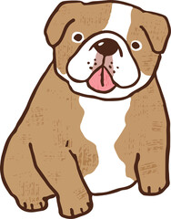 Cartoon Hand Drawn Bulldog
