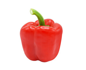 Red bell pepper isolated on transparent background. PNG