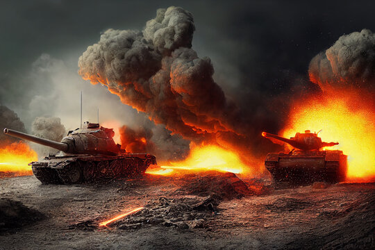 WW2 tank battle world war 2 battlefield