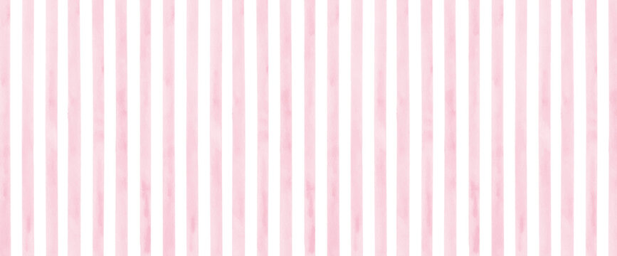 手描き水彩ストライプ　ピンク