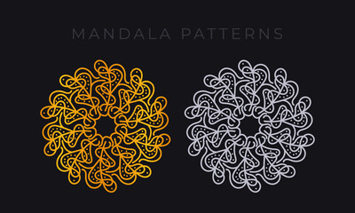 Mandala design vector illustration. Abstract, Modern, Unique, Simple Mandala design. Golden and silver colours.