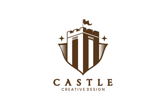 Creative abstract vintage castle logo design