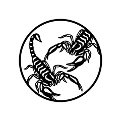 vector illustration of a black scorpion