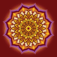 Mandala abstract spiritual symbol and motif. Ethnic mandala with colorful tribal ornament and decoration. Isolated