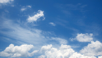 Naklejka na ściany i meble blue sky white clouds nature