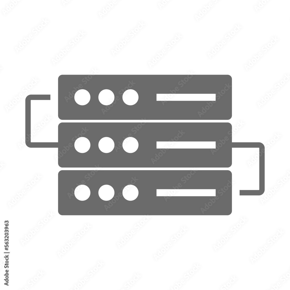 Poster flat design server icon. computer and software. vector.
