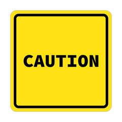 Square CAUTION icon. Attention. Vector.