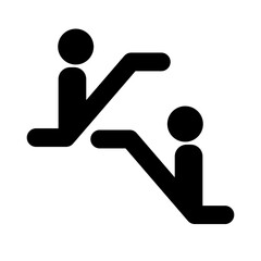 Escalator silhouette icon. Elevating equipment. Vector.