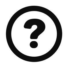 Round question mark icon. Mystery or query. Help. Vector.