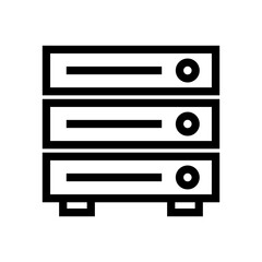 Simple server icon. Data storage icon. Vector.