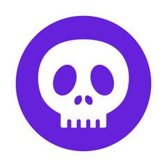 Purple skull mark. Poisonous or hazardous material. Vector.