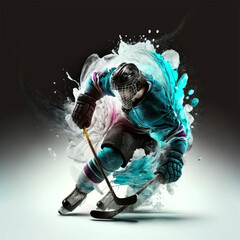 Ice hockey illustrations showcasing the dynamic movements of the game (AI Generated)