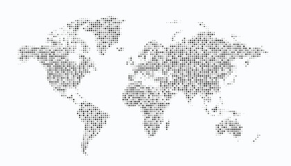 abstract gray world map in dotted style vector design © starlineart